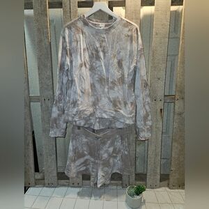 All in Motion Kids Tie-Dye Pajama Set in Brown/white